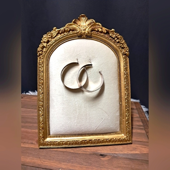 Source Unknown Jewelry - 2" Vintage 925 Sterling Silver Hoops